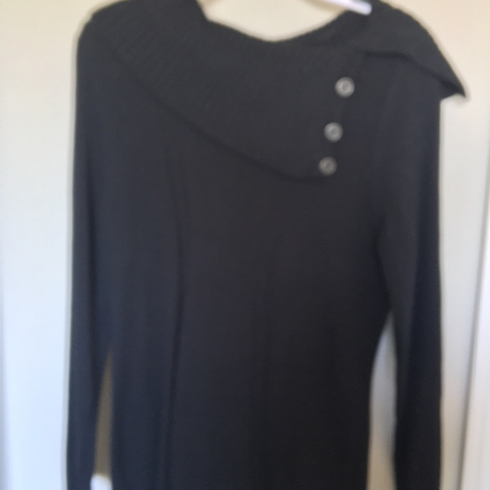 Super long heavy sweater with side button